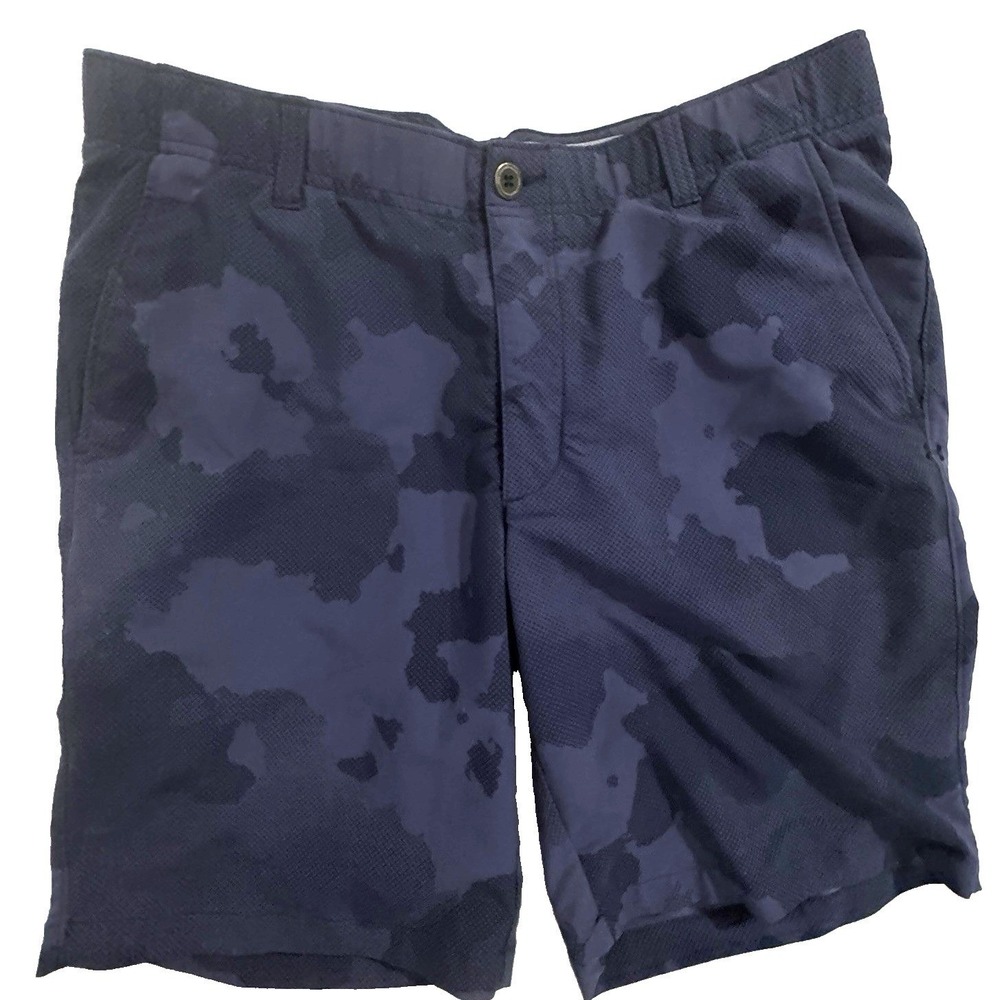 Under Armour Shorts Men's 36 UA Storm Heat Gear Blue Camo Nylon Performance Golf
